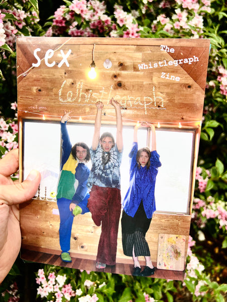 (left to right) Alex Freundlich, Jeffrey Alan Scudder, and Camille Klein of Whistlegraph on the cover of The Whistlegraph Zine, photographed by Asher Penn for his magazine, Sex Magazine.